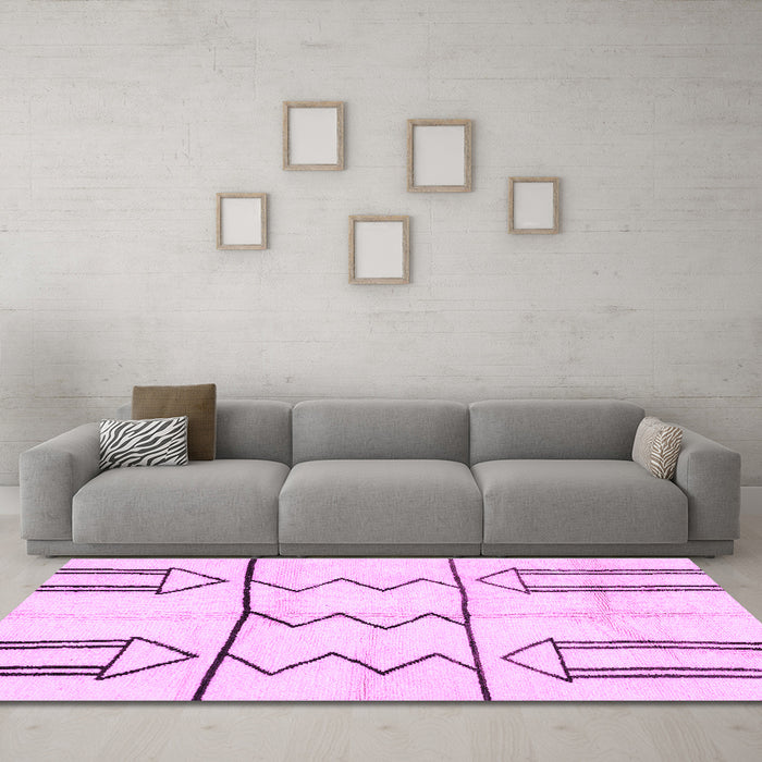 Machine Washable Solid Purple Modern Area Rugs in a Living Room, wshabs2912pur