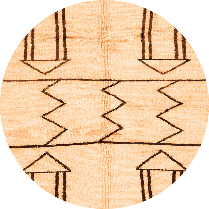 Round Solid Orange Modern Rug, abs2912org