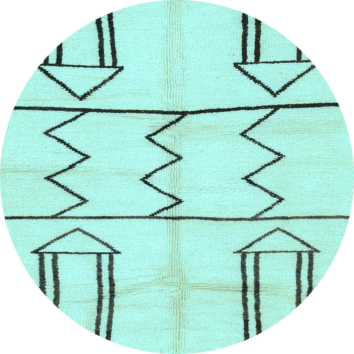 Round Solid Light Blue Modern Rug, abs2912lblu