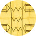 Round Solid Yellow Modern Rug, abs2912yw