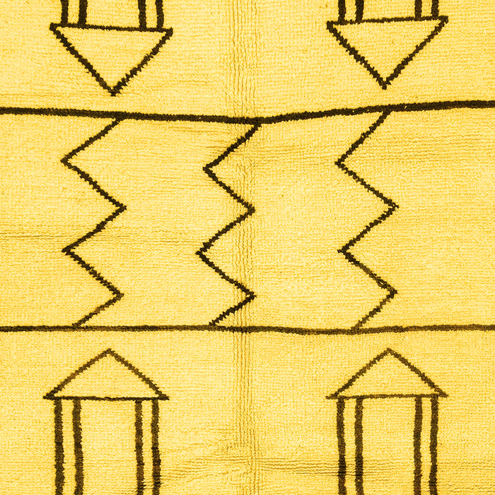 Machine Washable Solid Yellow Modern Rug, wshabs2912yw