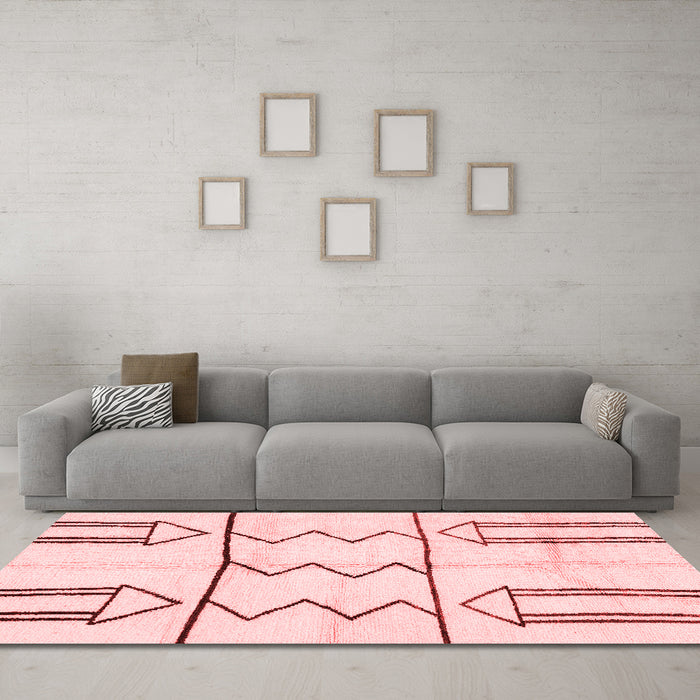 Modern Red Washable Rugs