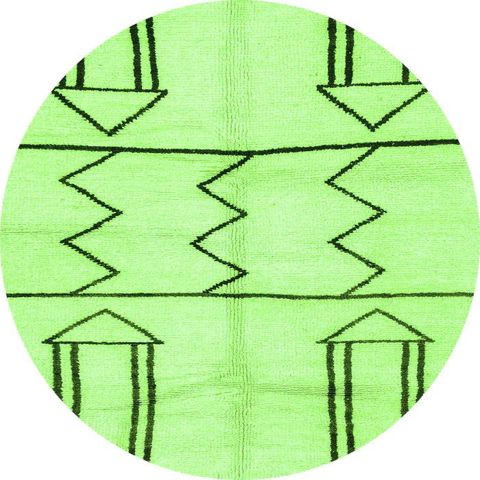Round Solid Green Modern Rug, abs2912grn