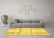 Machine Washable Solid Yellow Modern Rug in a Living Room, wshabs2912yw