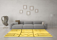 Machine Washable Solid Yellow Modern Rug, wshabs2912yw