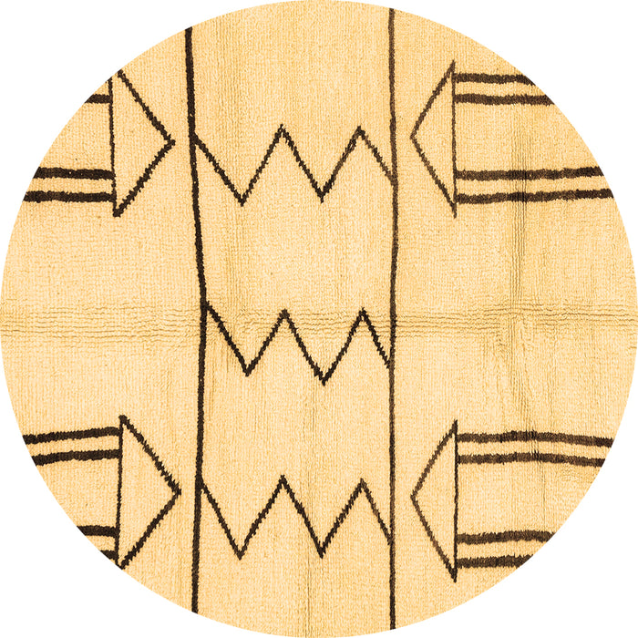 Round Solid Brown Modern Rug, abs2912brn