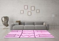 Machine Washable Solid Pink Modern Rug, wshabs2912pnk