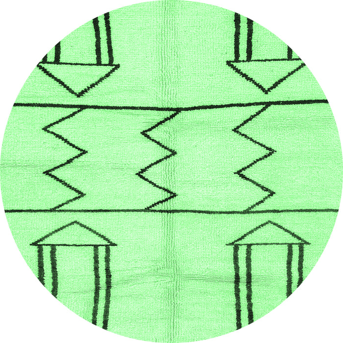 Round Solid Emerald Green Modern Rug, abs2912emgrn