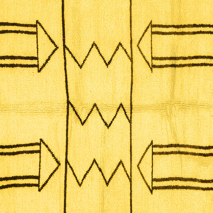 Square Machine Washable Solid Yellow Modern Rug, wshabs2912yw