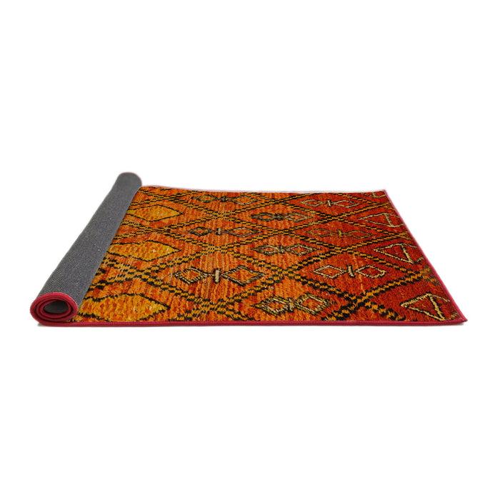 Sideview of Abstract Orange Red Modern Rug, abs2913