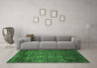 Machine Washable Abstract Emerald Green Modern Area Rugs in a Living Room,, wshabs2913emgrn