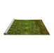 Sideview of Machine Washable Abstract Green Modern Area Rugs, wshabs2913grn