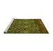 Sideview of Machine Washable Abstract Turquoise Modern Area Rugs, wshabs2913turq