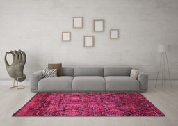 Machine Washable Abstract Purple Modern Area Rugs in a Living Room, wshabs2913pur