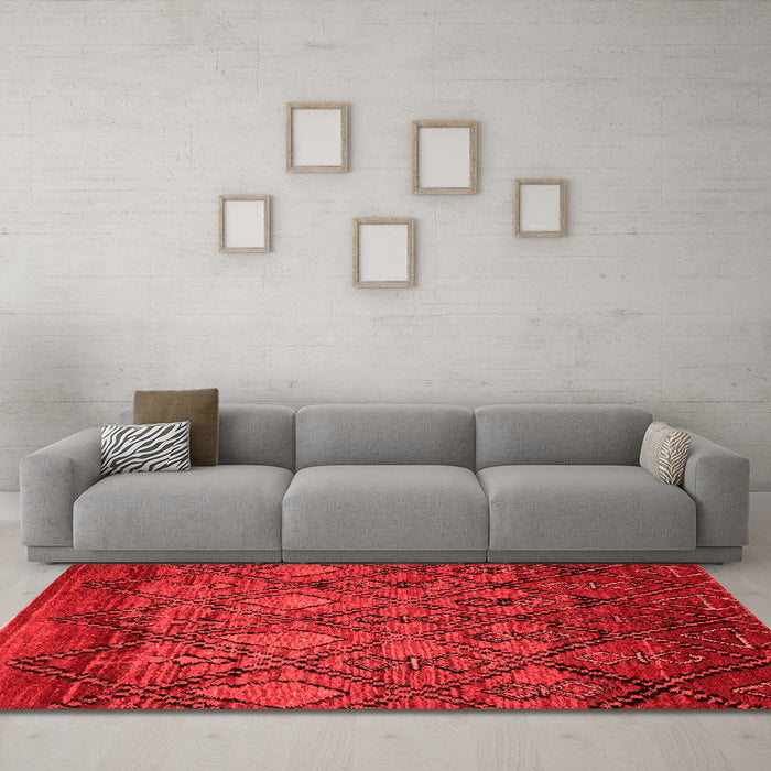 Modern Red Washable Rugs