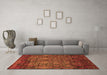 Machine Washable Abstract Brown Modern Rug in a Living Room,, wshabs2913brn