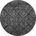 Round Abstract Gray Modern Rug, abs2913gry