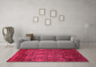 Machine Washable Abstract Pink Modern Rug in a Living Room, wshabs2913pnk