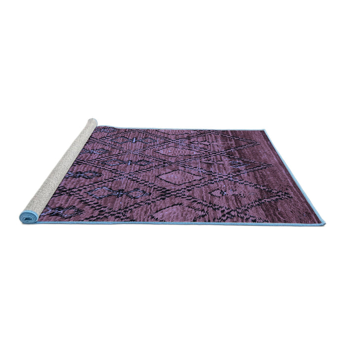 Sideview of Machine Washable Abstract Blue Modern Rug, wshabs2913blu