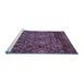 Sideview of Machine Washable Abstract Blue Modern Rug, wshabs2913blu