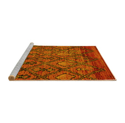 Sideview of Machine Washable Abstract Yellow Modern Rug, wshabs2913yw
