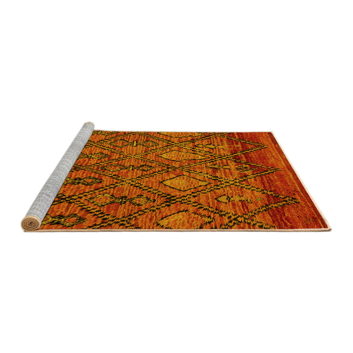 Sideview of Machine Washable Abstract Yellow Modern Rug, wshabs2913yw
