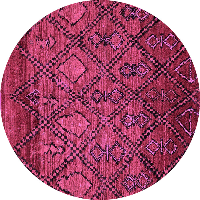 Round Machine Washable Abstract Purple Modern Area Rugs, wshabs2913pur