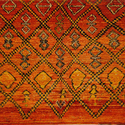 Square Abstract Orange Red Modern Rug, abs2913