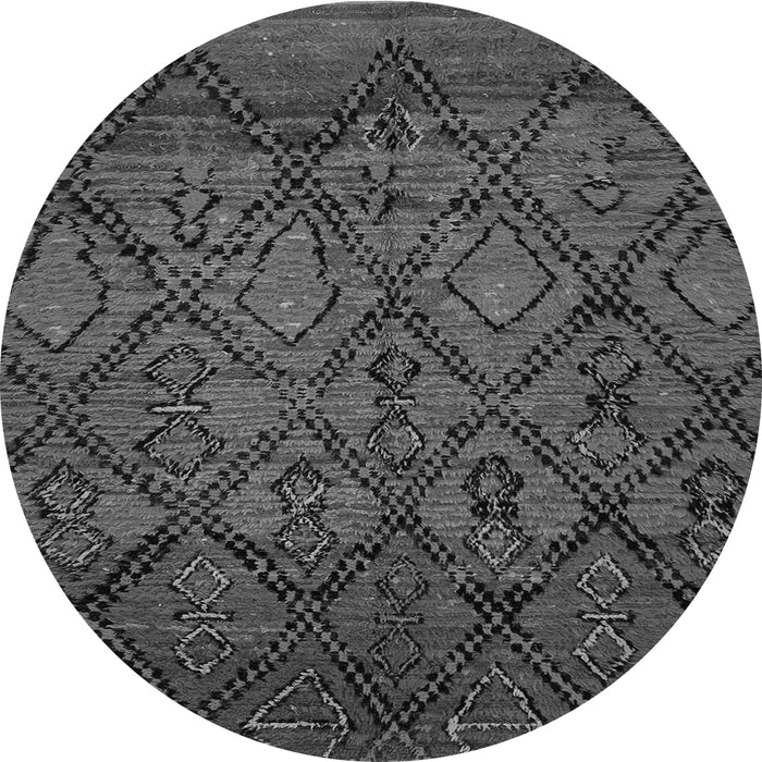 Round Machine Washable Abstract Gray Modern Rug, wshabs2913gry