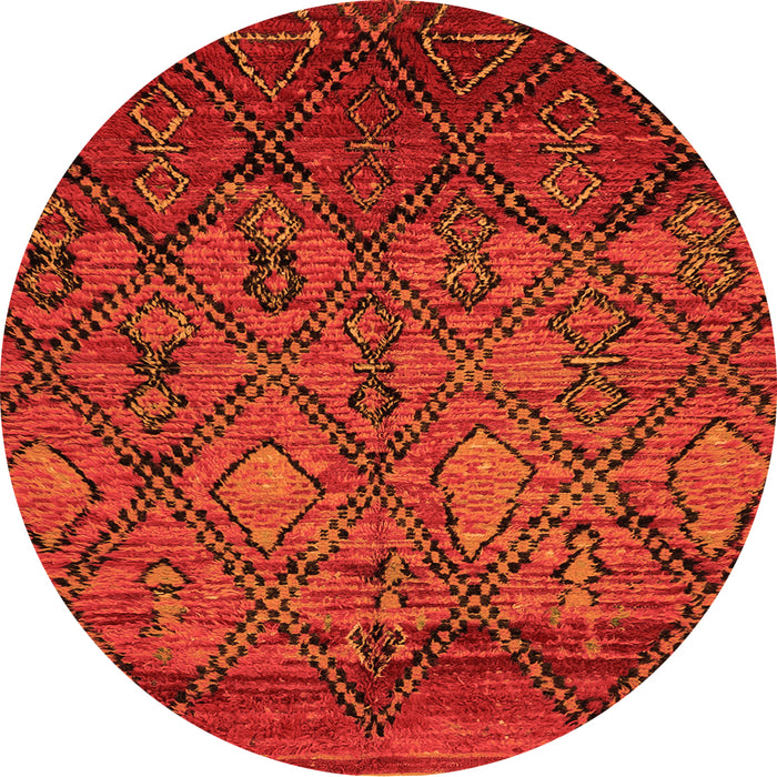 Round Abstract Orange Modern Rug, abs2913org