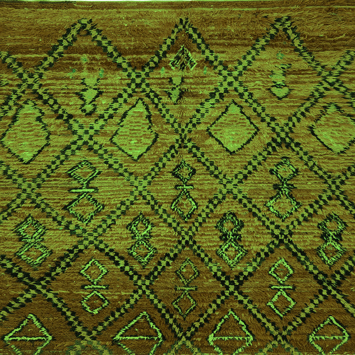 Square Abstract Green Modern Rug, abs2913grn