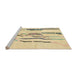 Sideview of Machine Washable Abstract Brown Gold Rug, wshabs2914