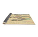 Sideview of Abstract Brown Gold Solid Rug, abs2914