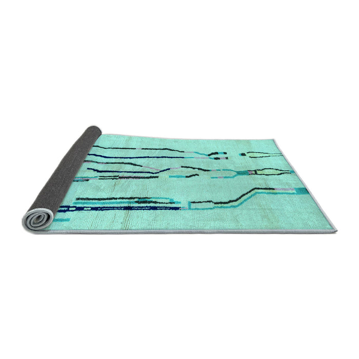 Sideview of Solid Light Blue Modern Rug, abs2914lblu