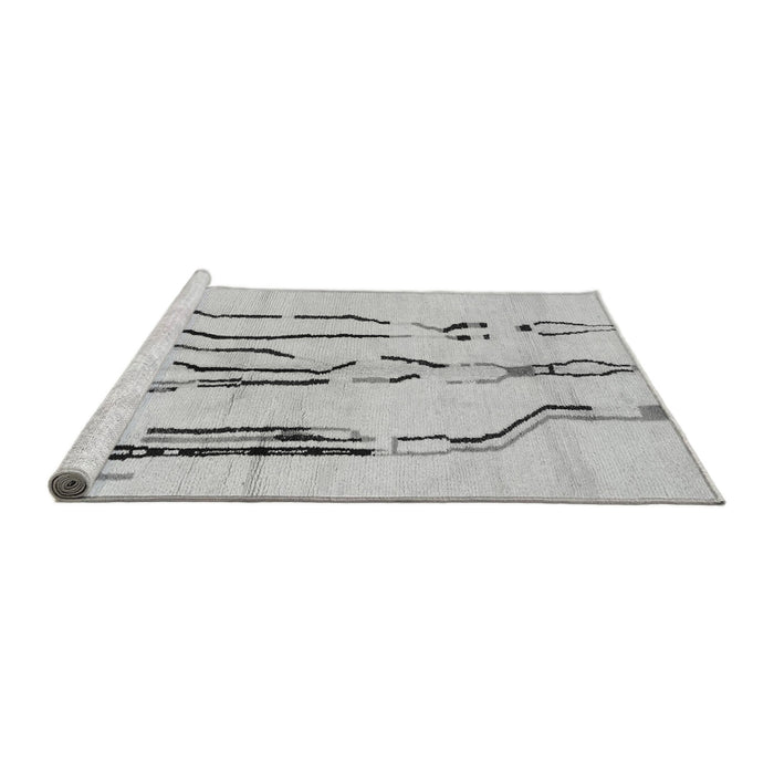 Sideview of Machine Washable Solid Gray Modern Rug, wshabs2914gry