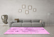 Machine Washable Solid Pink Modern Rug in a Living Room, wshabs2914pnk