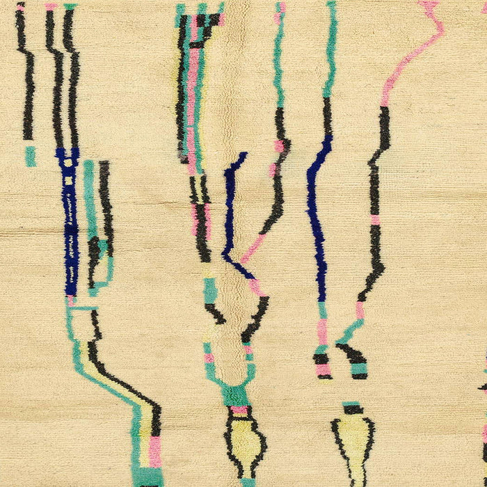 Square Machine Washable Abstract Brown Gold Rug, wshabs2914