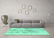 Machine Washable Solid Turquoise Modern Area Rugs in a Living Room,, wshabs2914turq