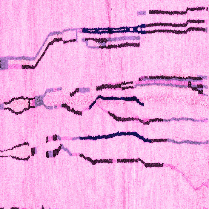 Square Machine Washable Solid Pink Modern Rug, wshabs2914pnk