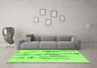 Machine Washable Solid Green Modern Area Rugs in a Living Room,, wshabs2914grn