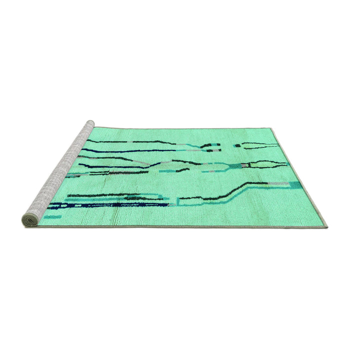 Sideview of Machine Washable Solid Turquoise Modern Area Rugs, wshabs2914turq