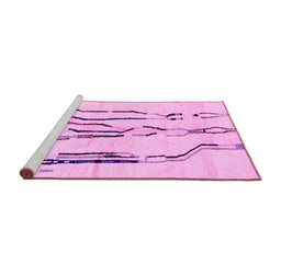 Sideview of Machine Washable Solid Pink Modern Rug, wshabs2914pnk