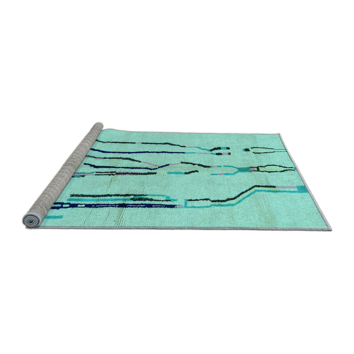Sideview of Machine Washable Solid Light Blue Modern Rug, wshabs2914lblu