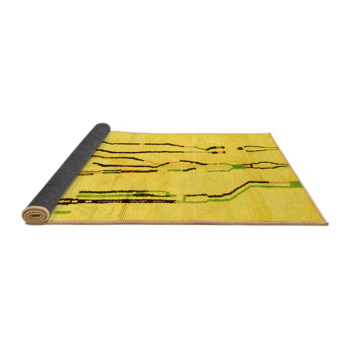Sideview of Solid Yellow Modern Rug, abs2914yw