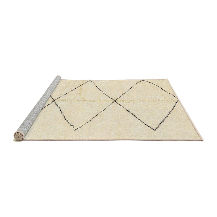 Sideview of Machine Washable Abstract Khaki Gold Rug, wshabs2915
