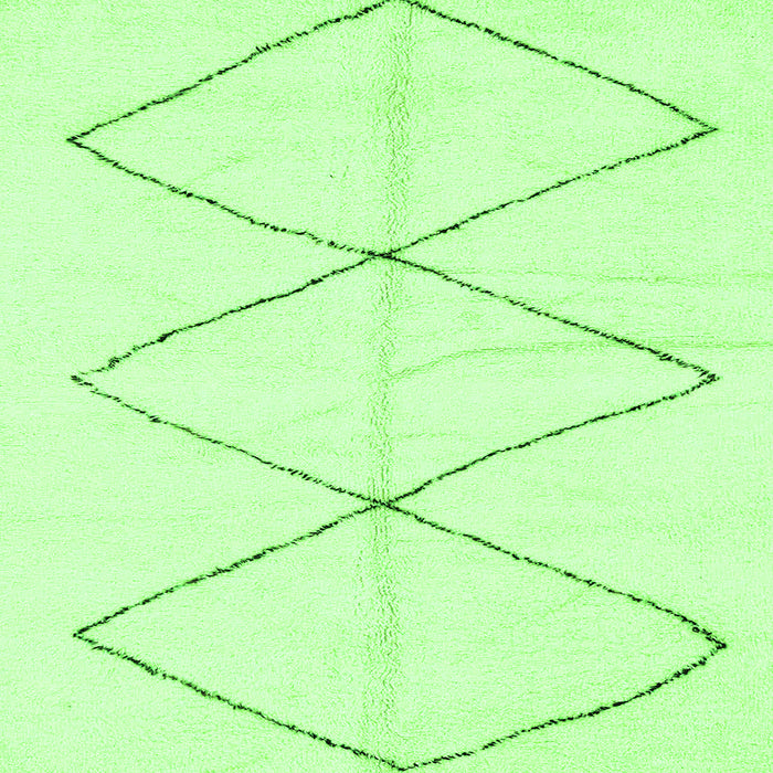 Square Solid Green Modern Rug, abs2915grn