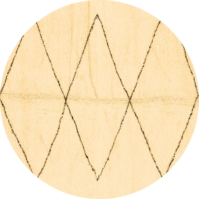 Round Solid Brown Modern Rug, abs2915brn