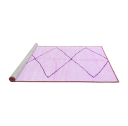 Sideview of Machine Washable Solid Purple Modern Area Rugs, wshabs2915pur