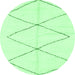 Round Solid Emerald Green Modern Rug, abs2915emgrn