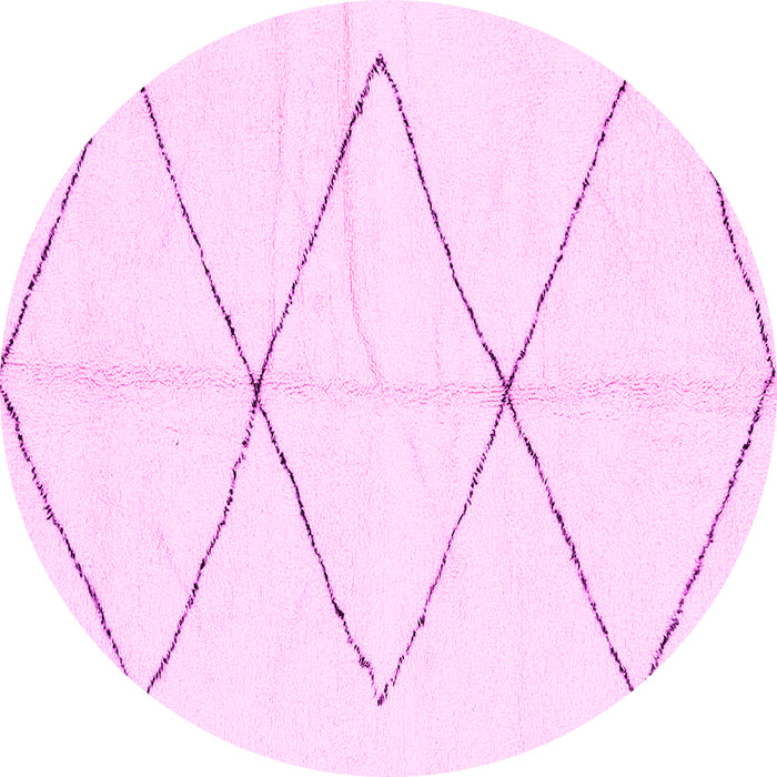 Round Solid Pink Modern Rug, abs2915pnk